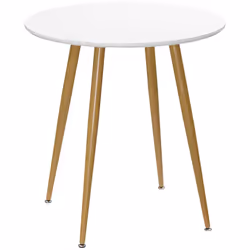 HOMCOM Round Dining Table with Matte Top Metal legs, Kitchen Table for 2 People