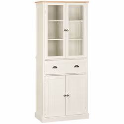 HOMCOM Kitchen Cupboard, 5-tier Storage Cabinet with Adjustable Shelves, Cream - Additional view 7