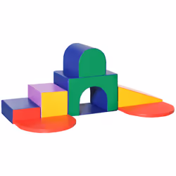 HOMCOM 7 Pieces Kids Foam Soft Play Set Toddler Indoor Climbers Play Structures