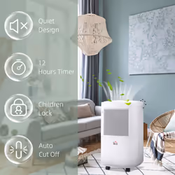 HOMCOM 10L/Day 2.2L WiFi Smart Dehumidifier, Portable Quiet Air Dehumidifier - Additional view 6