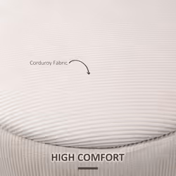 HOMCOM Modern Fabric Storage Ottoman with Removable Lid, Set of 2, Cream White - Additional view 4