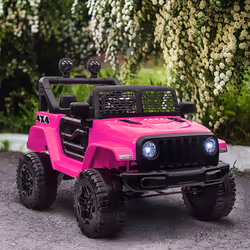 HOMCOM 12V Kids Electric Ride On Car Truck Off-road Toy W/ Remote Control Pink