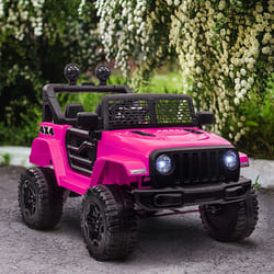 HOMCOM 12V Kids Electric Ride On Car Truck Off-road Toy W/ Remote Control Pink