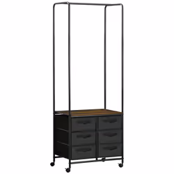 HOMCOM Hanging Clothes Rail Clothes Rack w/ 6 Fabric Drawers