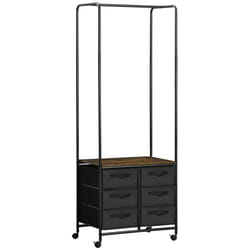 HOMCOM Hanging Clothes Rail Clothes Rack w/ 6 Fabric Drawers