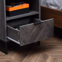 HOMCOM Bedside Table, Sofa Side Table W/ Drawer and Shelf Living Room, Bedroom - Additional view 6