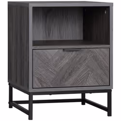 HOMCOM Bedside Table, Sofa Side Table W/ Drawer and Shelf Living Room, Bedroom - Additional view 7