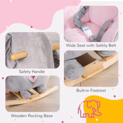 HOMCOM Baby Rocking Horse Elephant Rocking Chair Rocker Toy, for 18-36 Months