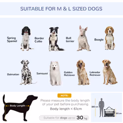 PawHut 91cm Foldable Pet Carrier Bag Soft Travel Dog Crate for Large Dogs Grey