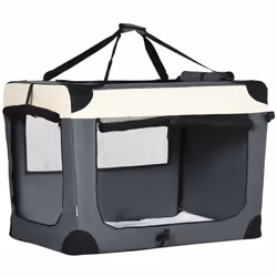 PawHut 91cm Foldable Pet Carrier Bag Soft Travel Dog Crate for Large Dogs Grey - Additional view 8