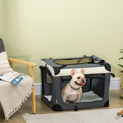 PawHut 70cm Foldable Pet Carrier Bag Soft Travel Dog Crate for Small Dogs Grey