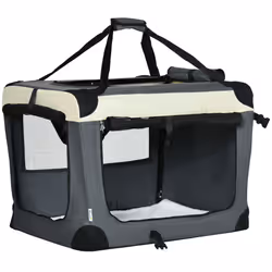 PawHut 70cm Foldable Pet Carrier Bag Soft Travel Dog Crate for Small Dogs Grey - Additional view 8