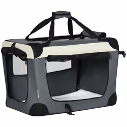 PawHut 60cm Foldable Pet Carrier Bag Soft Travel Dog Crate for Mini Dogs Grey - Additional view 8