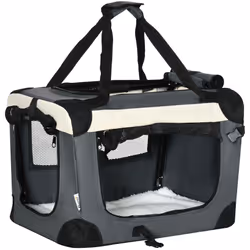 PawHut 51cm Foldable Pet Carrier Bag Soft Travel Dog Crate for Mini Dogs Grey - Additional view 8