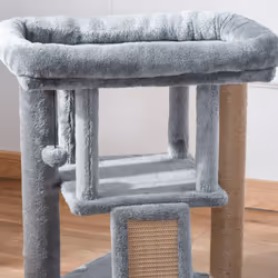 PawHut Cat Tree Activity Centre W/ Scratching Pad, Toy Ball, Cat House - Grey - Additional view 5