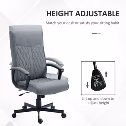 Vinsetto High-Back Home Office Chair with Adjustable Height and Swivel Wheels