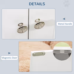 PawHut Raised Dog Bowls for Large Dogs Feeding Station w/ Stand, Storage - White - Additional view 5