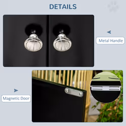 PawHut Raised Dog Bowls for Large Dogs Feeding Station w/ Stand, Storage - Black - Additional view 5