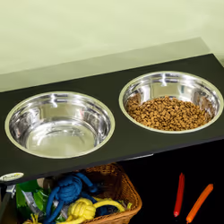 PawHut Raised Dog Bowls for Large Dogs Feeding Station w/ Stand, Storage - Black - Additional view 7