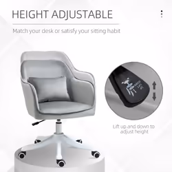 Vinsetto Office Chair with Rechargeable Vibration Massage Lumbar Pillow, Wheels