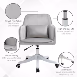 Vinsetto Office Chair with Rechargeable Vibration Massage Lumbar Pillow, Wheels - Additional view 5