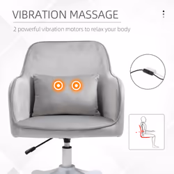 Vinsetto Office Chair with Rechargeable Vibration Massage Lumbar Pillow, Wheels - Additional view 6