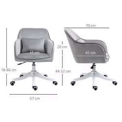 Vinsetto Office Chair with Rechargeable Vibration Massage Lumbar Pillow, Wheels - Additional view 8