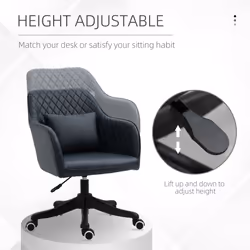 Vinsetto Office Chair with Rechargeable Vibration Massage Lumbar Pillow, Wheels