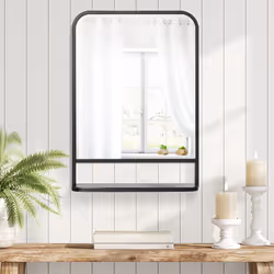 HOMCOM Rectangle Wall Mirror with Shelf 70 x 50 cm, for Living Room, Bedroom - Additional view 4