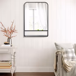 HOMCOM Rectangle Wall Mirror with Shelf 70 x 50 cm, for Living Room, Bedroom - Additional view 5