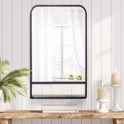 HOMCOM Rectangle Wall Mirror with Shelf 86 x 53 cm, for Living Room, Bedroom - Additional view 4