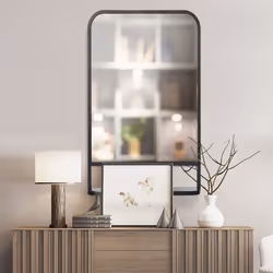HOMCOM Rectangle Wall Mirror with Shelf 86 x 53 cm, for Living Room, Bedroom - Additional view 5
