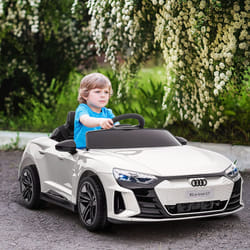 HOMCOM Audi RS e-tron GT Licensed 12V Kids Electric Ride on W/ Remote, White