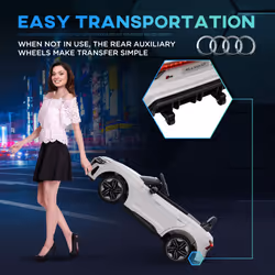 HOMCOM Audi RS e-tron GT Licensed 12V Kids Electric Ride on W/ Remote, White - Additional view 5