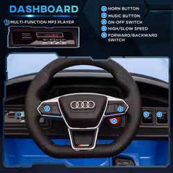 HOMCOM Audi RS e-tron GT Licensed 12V Kids Electric Ride on W/ Remote, Blue
