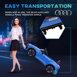 HOMCOM Audi RS e-tron GT Licensed 12V Kids Electric Ride on W/ Remote, Blue - Additional view 5