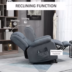 HOMCOM Heavy Duty Riser and Recliner Chair Lift Chair for the Elderly Dark Grey - Additional view 4