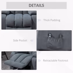 HOMCOM Heavy Duty Riser and Recliner Chair Lift Chair for the Elderly Dark Grey - Additional view 7