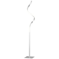 HOMCOM Spiral Floor Lamp Living Room, 3 Adjustable Brightness, Silver