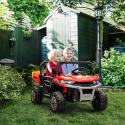 HOMCOM 12V 2 Seater Kids Electric Ride-On Car w/ Electric Bucket - Red