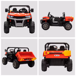 HOMCOM 12V 2 Seater Kids Electric Ride-On Car w/ Electric Bucket - Red - Additional view 7