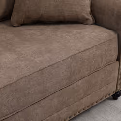 HOMCOM Fabric Sofa 3 Seater Sofa for Living Room w/ Throw Pillow Brown - Additional view 5
