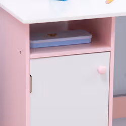 HOMCOM 2 PCs Childrens Table and Chair Set w/ Whiteboard Storage - Pink - Additional view 5