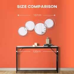 HOMCOM Metal Wall Art Decorative Mirror Decor Modern Wall Sculpture, Silver - Additional view 5
