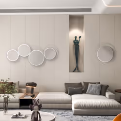 HOMCOM Metal Wall Art Decorative Mirror Decor Modern Wall Sculpture, Silver - Additional view 7