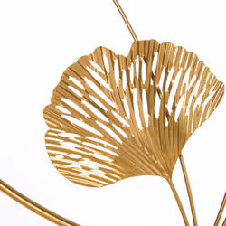 HOMCOM Minimalist Metal Wall Art Ginkgo Leaves Hanging Wall Sculpture, Gold - Additional view 7