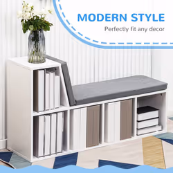 HOMCOM  2 Tier Bookcase w/ Removable Cushions Storage Cabinet for Living Room