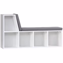 HOMCOM  2 Tier Bookcase w/ Removable Cushions Storage Cabinet for Living Room - Additional view 8