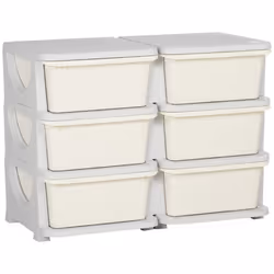 HOMCOM Kids Storage Unit Toy Box Vertical Dresser with Six Drawers - Cream - Additional view 8