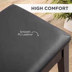 HOMCOM Classic Piano Bench Stool, PU Leather Padded Keyboard Seat Black